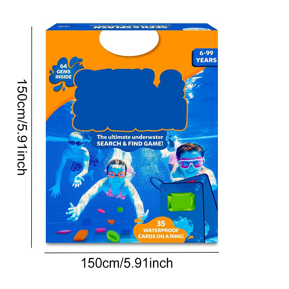 Diving Gems Pool Toys Underwater Seek & Find Gems Game Set with 64 Colorful Gems Mesh Bag Funny Gifts Swimming Party Supplies