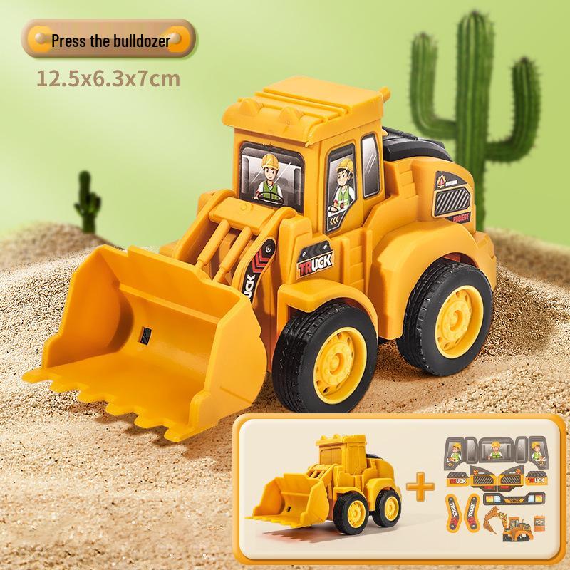 Children's Inertia-Powered Excavator Toy - Educational Pull-Back Car Gift