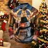 Men's Long Sleeve Golf Shirt Quick-Dry Mesh Casual Top with Christmas Print for Holiday Wear