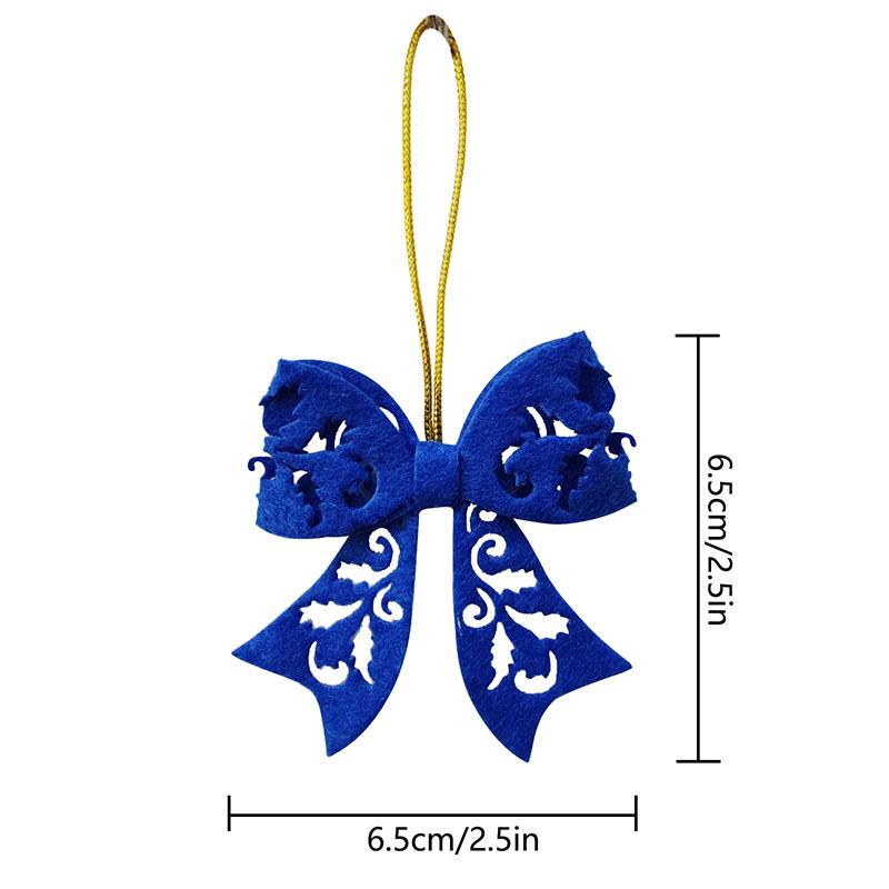

Fleece Hollowed Out Bow Christmas Tree Gift Pendant Christmas Home Decoration Handcrafted Ornaments Red Blue 5pcs/lot 5pcs синий