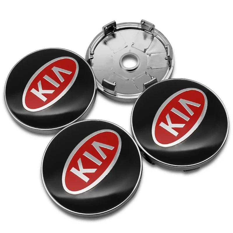 4 Stück 60mm Auto Radnabenabdeckungen Felgenabdeckung Plakette Emblem Aufkleber Zubehör für KIA Rio Ceed Sportage Cerato Sorento K3 K5