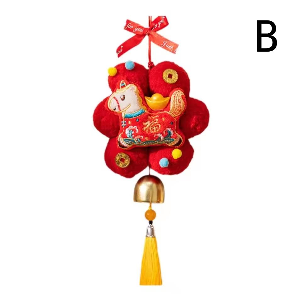 Year Of Horse Hanging Ornament With Tassel Chinese New Year 2026 Door Hanging Ornaments Spring Festival Party Pendant