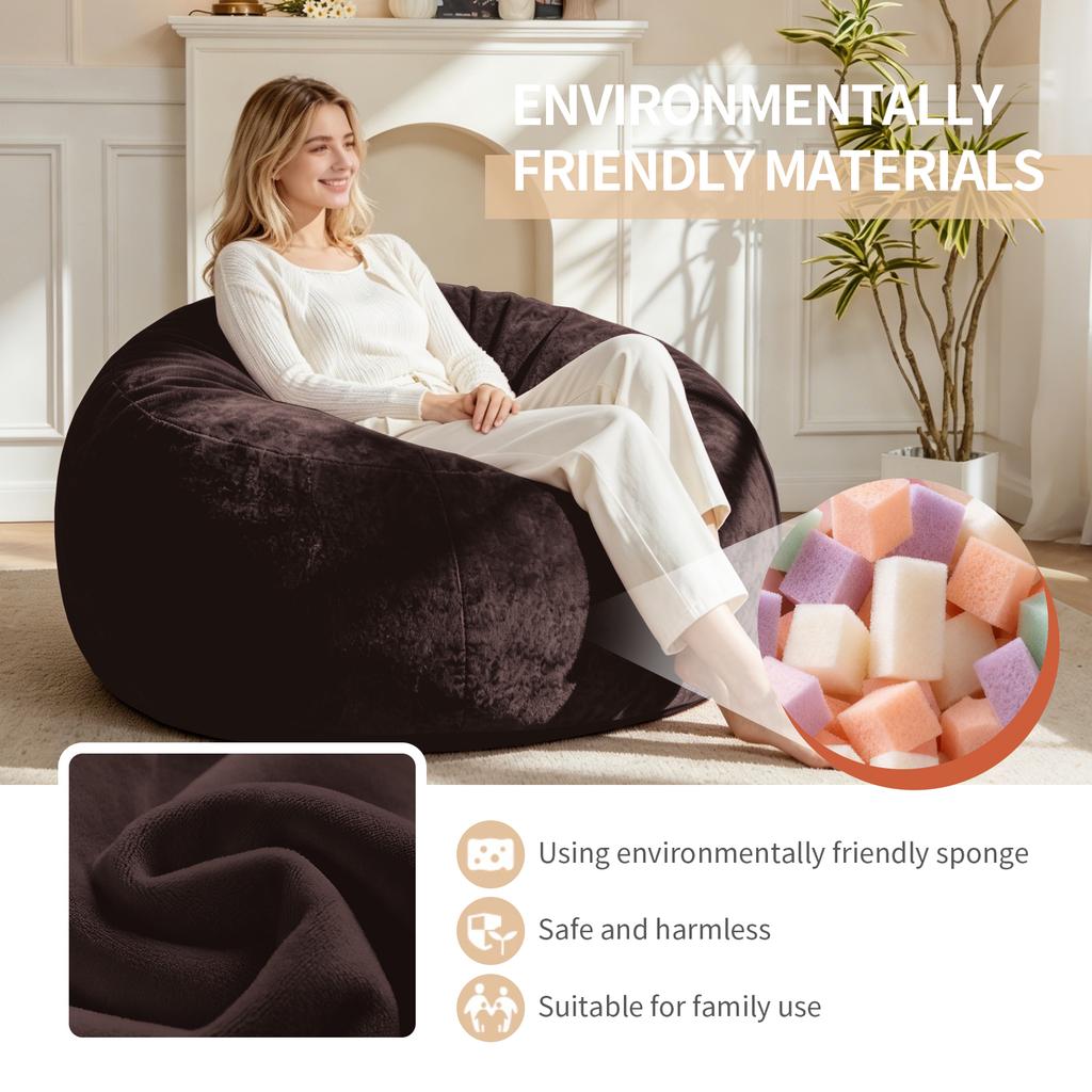 4FT Bean Bag, Bean Bag Chair, Sofa for Adults, Soft and Comfortable Reading Chair, Suitable for Bedrooms, Balconies and Other Places