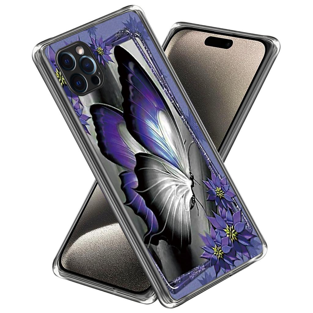 For iPhone 16 Pro Max Case Pattern Printed Shockproof TPU Phone Cover