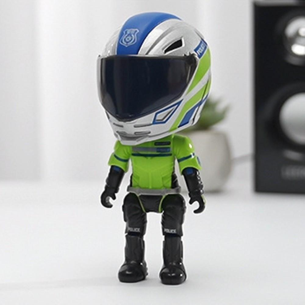 Verwandelbarer Helm Simulierter Motorradfahrer Puppe Actionfigur Bewegliche Figur Modell Kinder