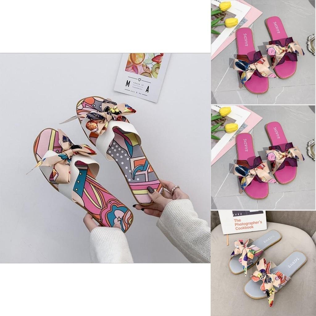 Durable Women's Bow Sliders Silky Butterfly Sandals For Effortless Summer Comfort