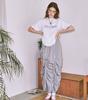 Ronron Shirring Ribbon Long Skirt Light Gray