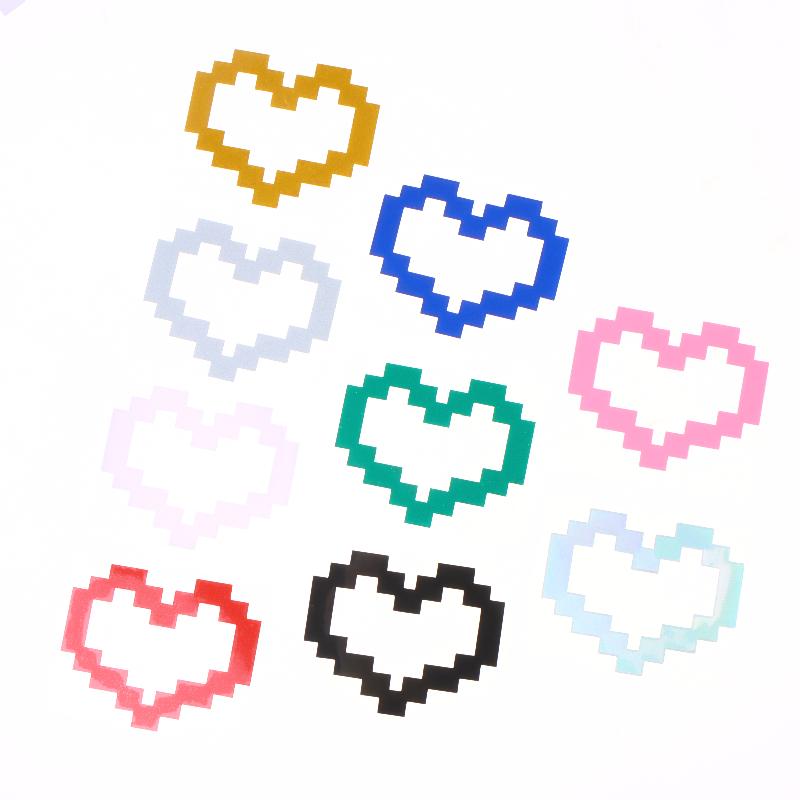 6Pcs Mosaic Heart-Shaped Pixel Heart-Shaped Car Window Decoration Waterproof Headlight And Taillight Decoration Stickers