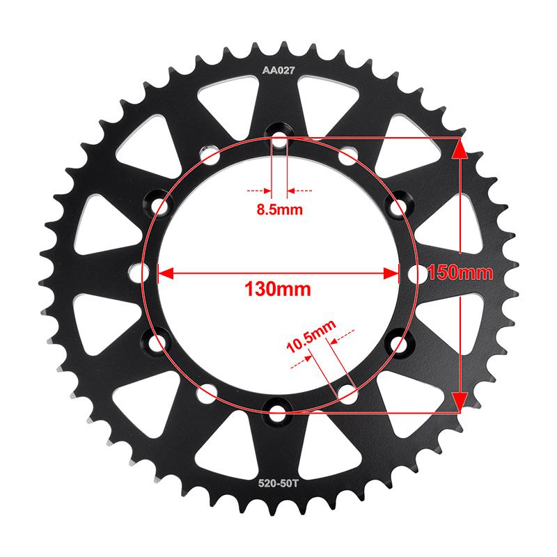 520 13T 50T Motorcycle Front Rear Sprocket for Yamaha WR450 F-W F-Z F-L YZ450 WR 450