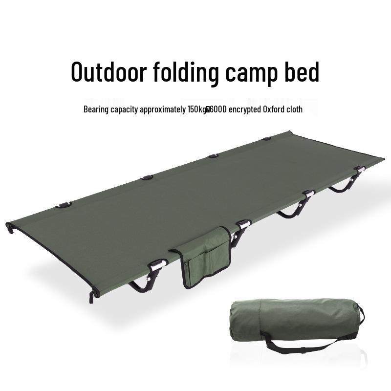 Ultralight Portable Military Cot: Aluminum Alloy Folding Bed for Single Person Camping