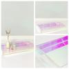 Iridescent Perfume Tray Acrylic Sink Vanity Tray Cosmetic Perfume Makeup Organizer Tray Coffee Table Tray 27x14x3.3cm