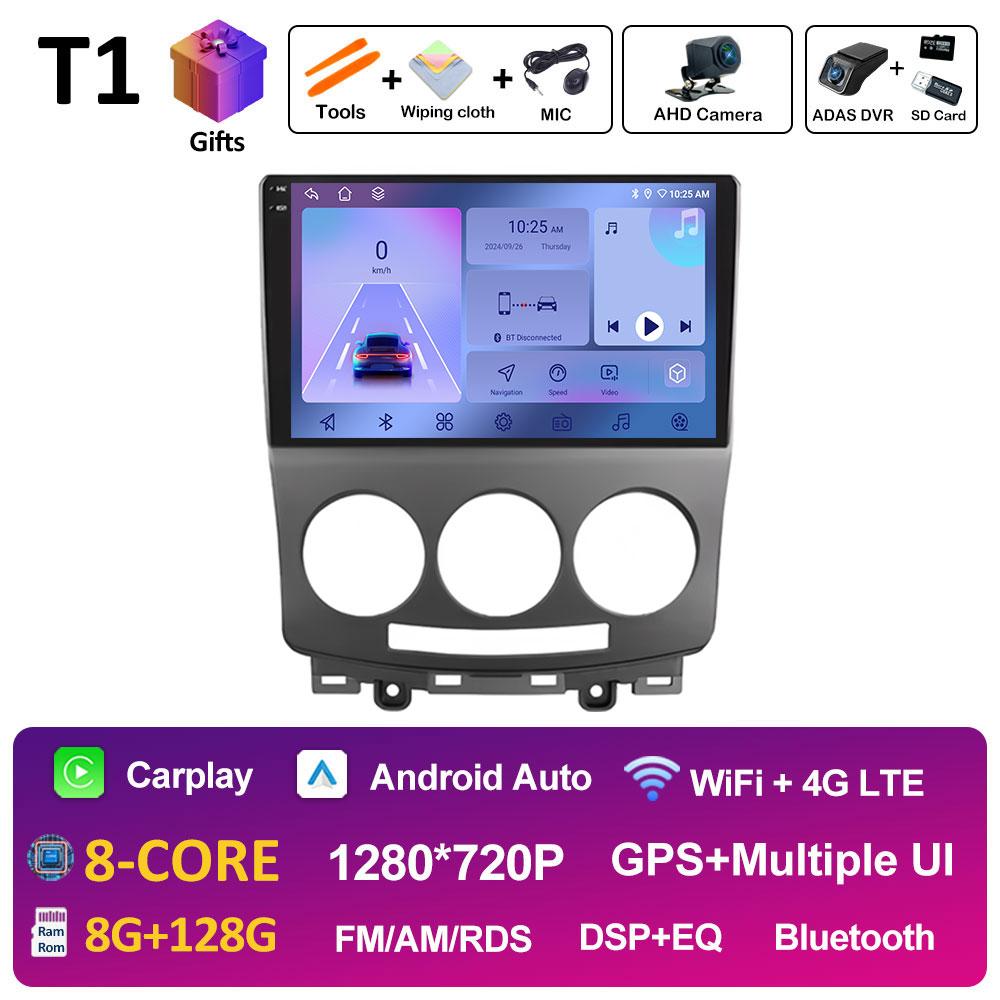9 Inch Android Auto For MAZDA 5 2005 2006 2007 2008 2009 2010 Wireless Carplay Cooling Fan WIFI QLED IPS Screen WIFI Accessories