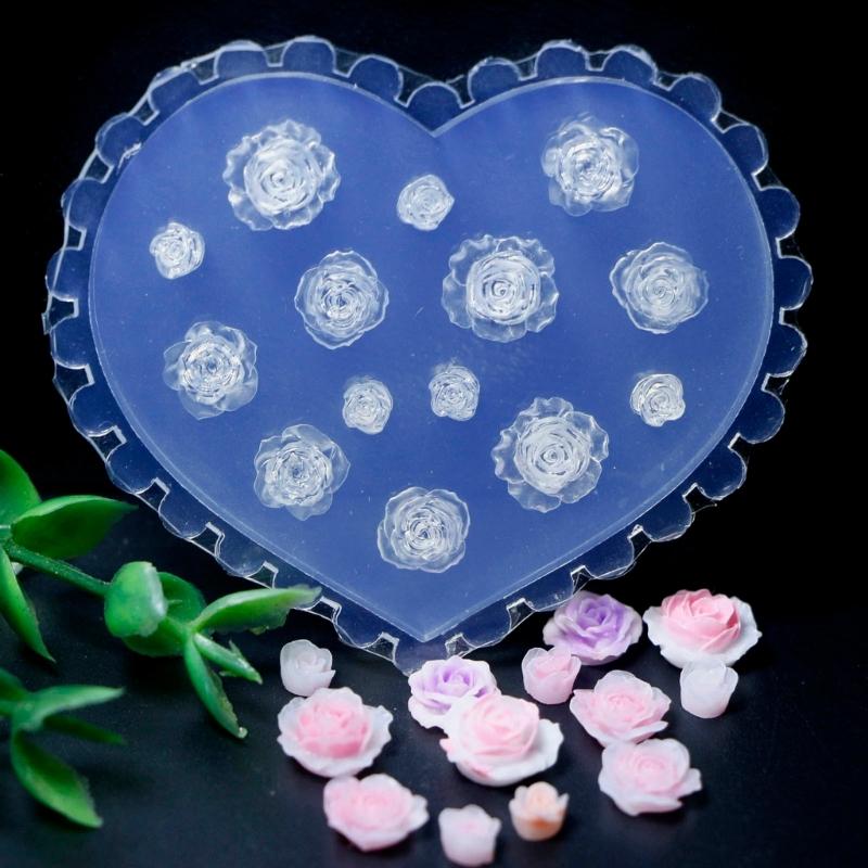 Stampo in Silicone per Nail Art Fiori 3D Stampi per Creazione Unghie Stencil per Unghie Goffrati Stampo per Scultura Decorazioni per Manicuristi