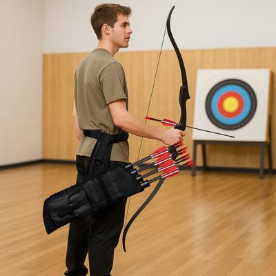 Archery Hip Quiver for Arrows 4 Tubes Waist Hanged Bow Quiver with Adjustable Waist Belt for Compound Bow Recurve Bow Archery Target Practicing
