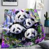 Pandas Print Flannel Blanket, High quality Comfortable for All Seasons, Home Decor, Warmth and Comfort, Perfect for Christmas Gifts