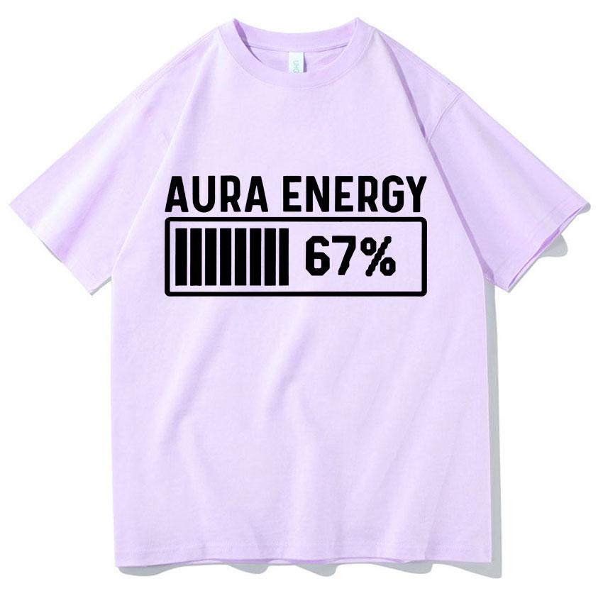 Trendy Graphic Clothing Aura Energy 67 Funny Six Seven Meme Crewneck Tshirt Men Women Pop Cotton T Shirt Short Sleeve Cozy Tops