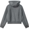 Fila White Casual Knit Solid Color Long Sleeve Hooded Loose Sweatshirt Women Sweatshirt Gray F11W543506F-MG