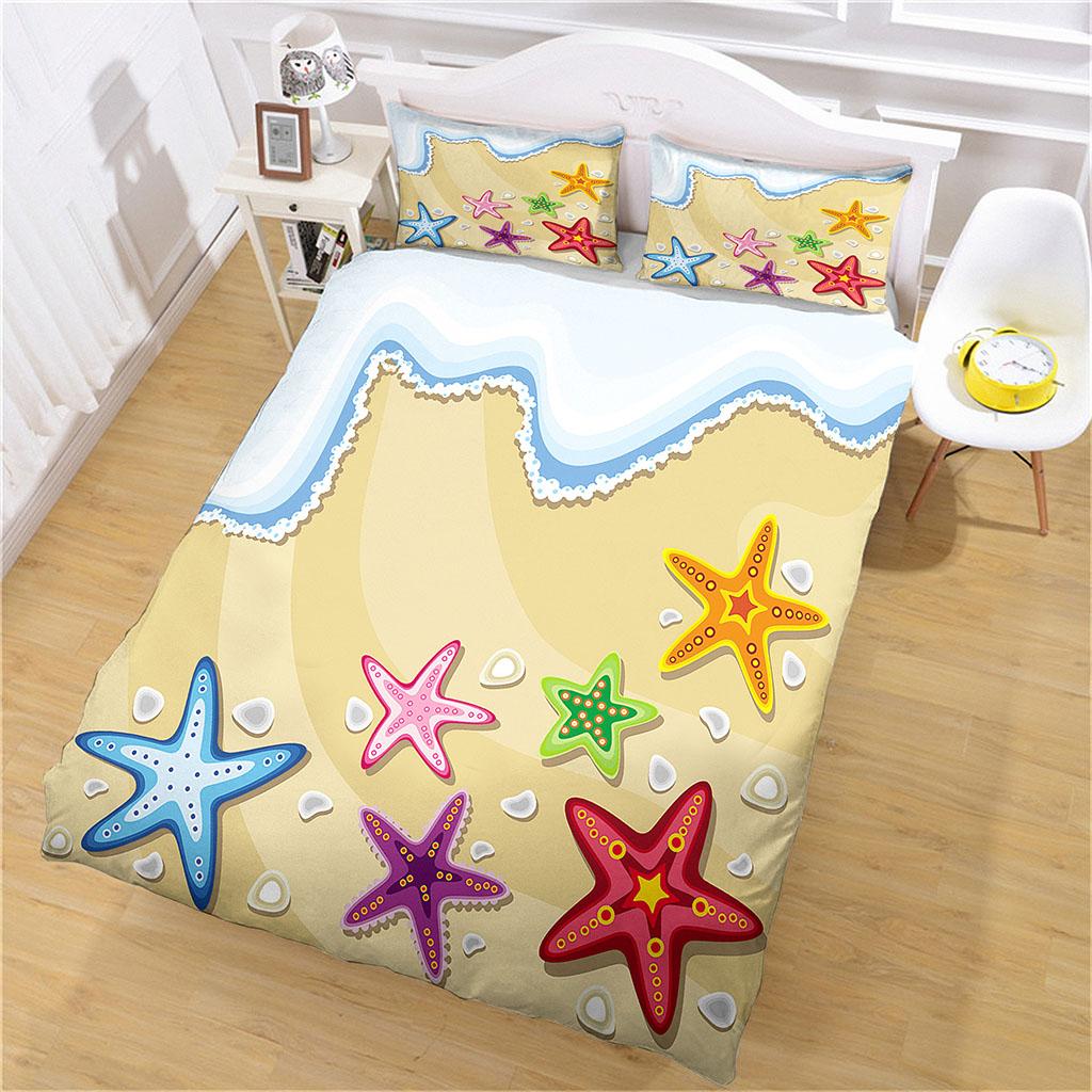 Duvet Cover Double 3D Animal Starfish Bedding Quilt Cover Gifts For Children Teenager Warm Summer Queen Size Set Comforter