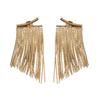 Stylish Metal Dangle Earrings Unique Bling Long Tassels Ear Rings Eye Catching Fringe Eardrops Accessories for Women
