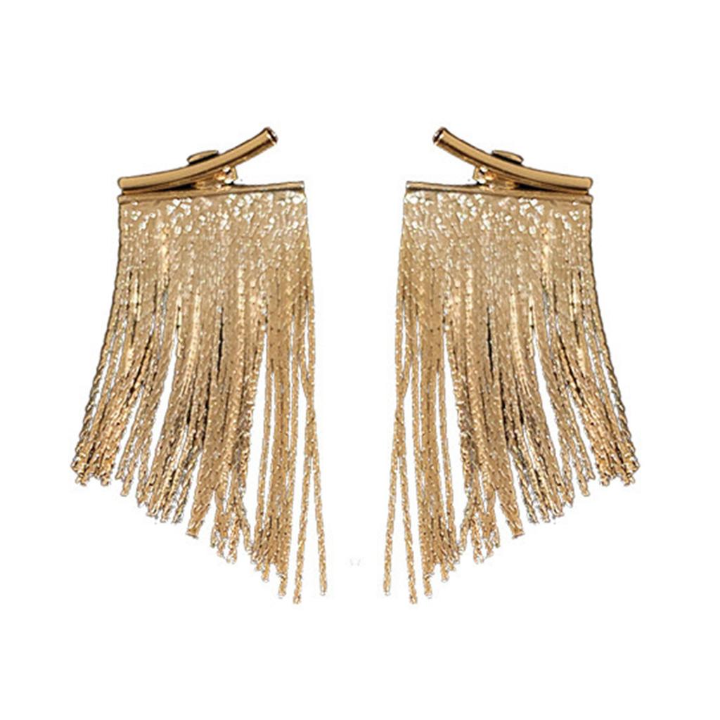 Stylish Metal Dangle Earrings Unique Bling Long Tassels Ear Rings Eye Catching Fringe Eardrops Accessories for Women