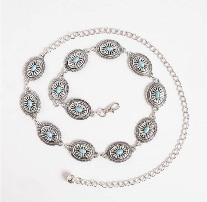 Inspired Metal Ethnic Waist Chain With Engraved Pattern For Women Outfits Casual