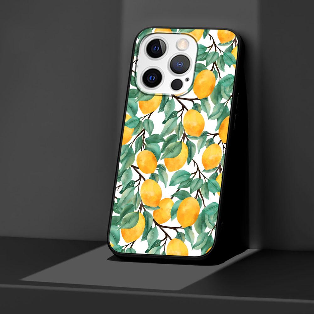 Citrus limon Linnaeus Case for Apple iPhone 14 11 7 SE 2020 8 X XS 13 12 Mini XR 15 Pro Max Silicone Black Soft Phone Cover