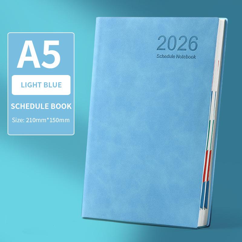 2026 Daily Planner A5 Notebook | Maximizes Efficiency for Time Management and Daily Scheduling Lined Paper, English Language небесно-голубой