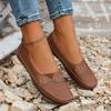 [Retro-Loafer für Damen] Leichte atmungsaktive Retro-Slip-On-Loafer für Damen | PU-Obermaterial & TPR-Sohle, Bequemes Design mit runder Spitze