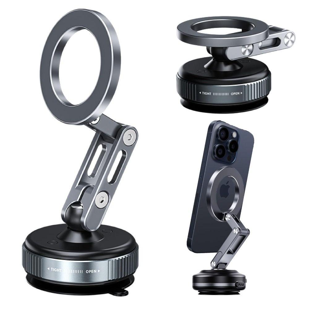 Foldable Car Magnetic Phone Holder Vacuum Adsorption Mobile Phone Stand  Car Navigation