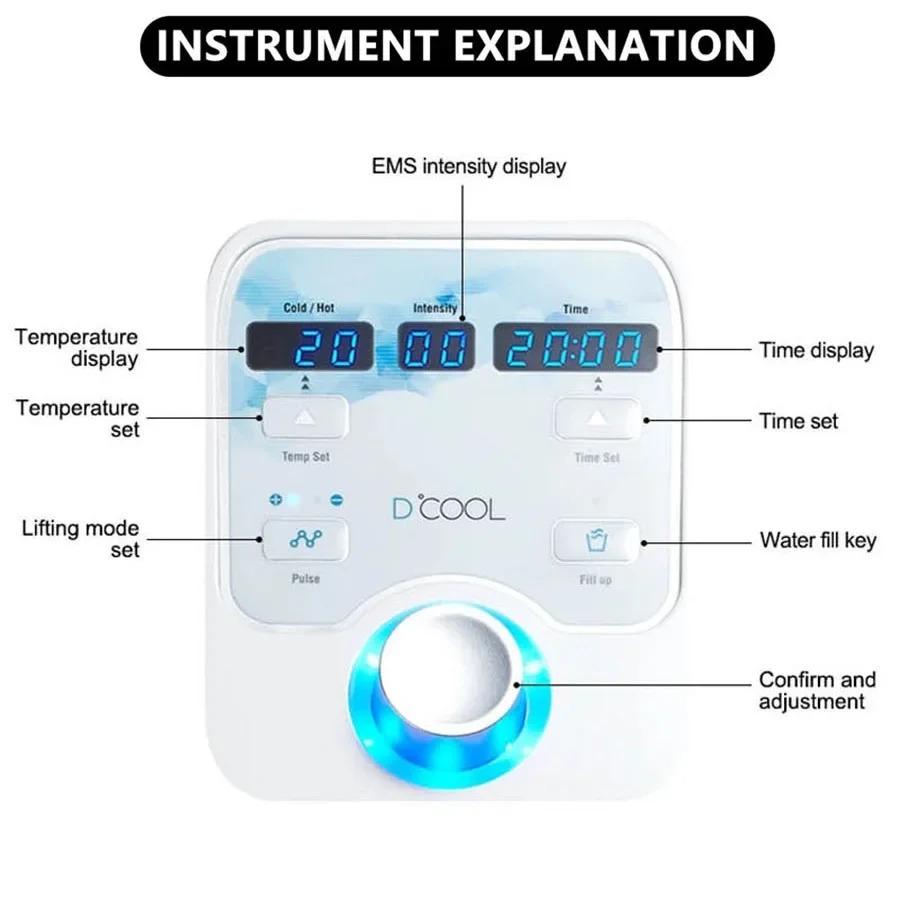 New  Sliming Dcool Transportable Cool Hot EMS For Skin Tightening Antiaging Puffiness Face Electroporation Machine Beauty Device