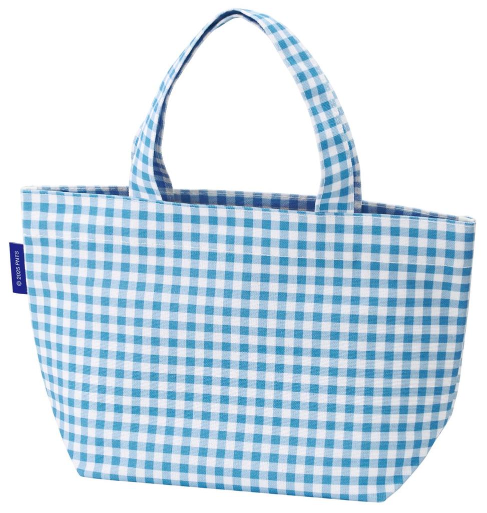 Skater Lunch Canvas Tote Snoopy Check Blue Bag, Bag, Logo, YEB1N-A