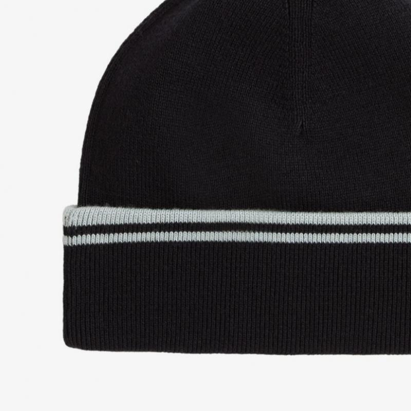 Fred Perry Twin Tip Merino Wool Beanie   Navy Cfpu2439150 L51