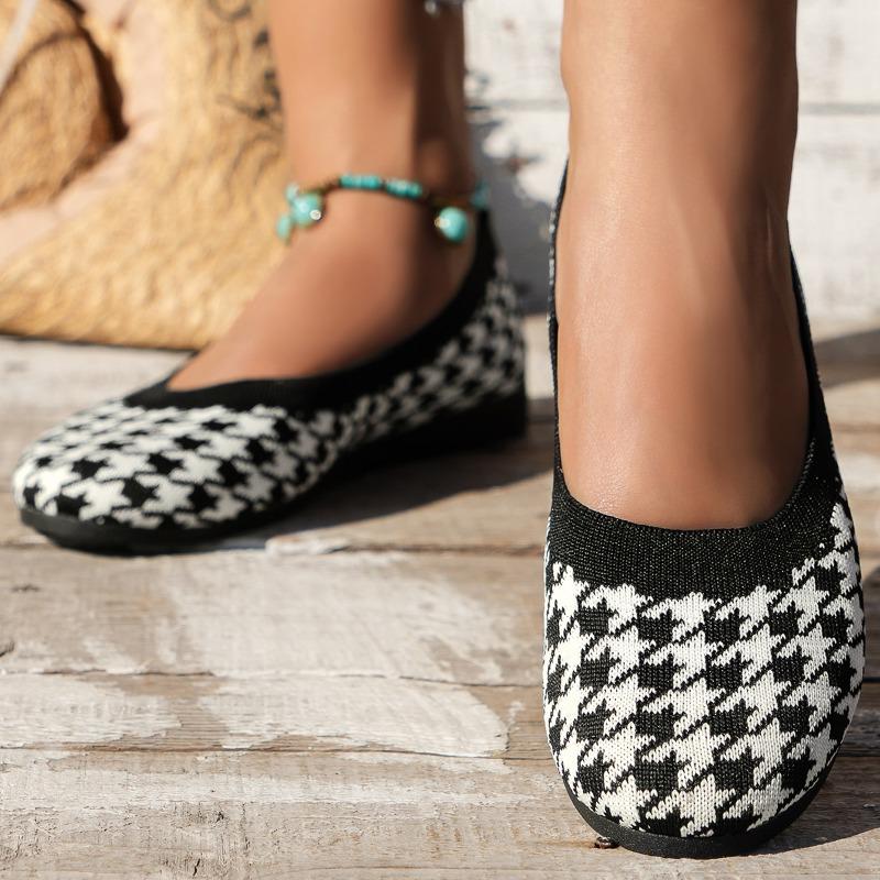 

Женские модные удобные вязаные балетки на плоской подошве, размер 42, повседневная обувь, прогулочная обувь на плоской подошве с круглым носком, офисная обувь, мокасины