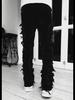 European & American Fashion Trend Men's Straight-Leg Jeans with Flared Tassel Patch Design