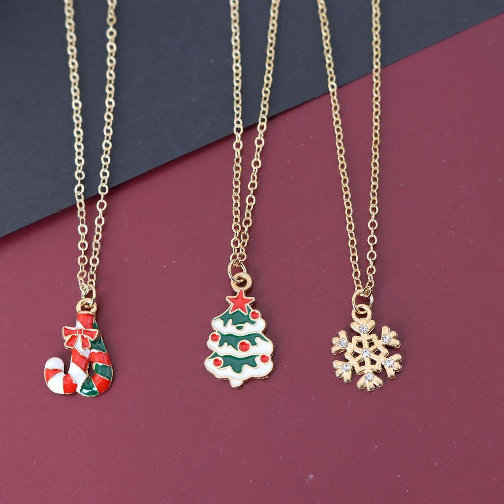 Christmas Tree Elk Enamel Drip Ornaments: DIY Metal Necklace Pendants