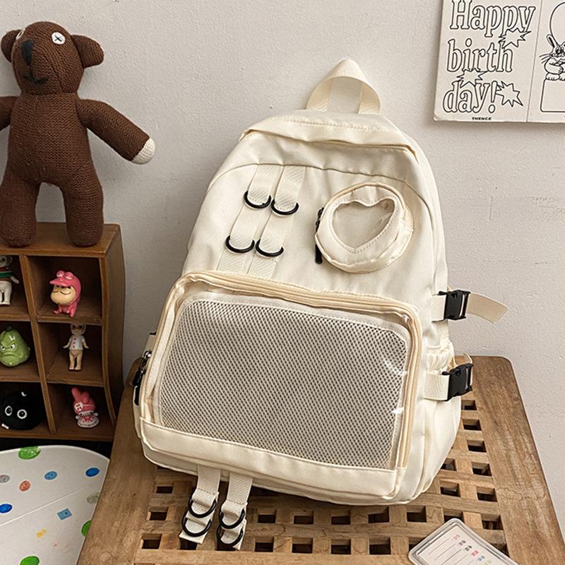 Original and Niche Girls' Backpack, High-end Transparent Bag, Cute Girl Student Schoolbag, Casual Backpack