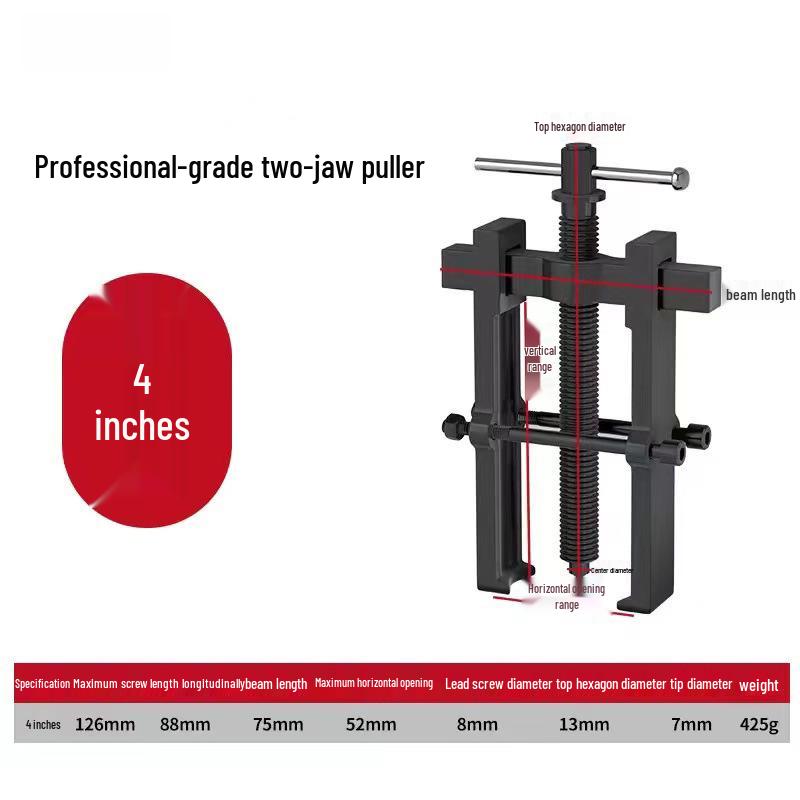 Two-Jaw Multi-Functional Universal Wheel and Bearing Puller Tool