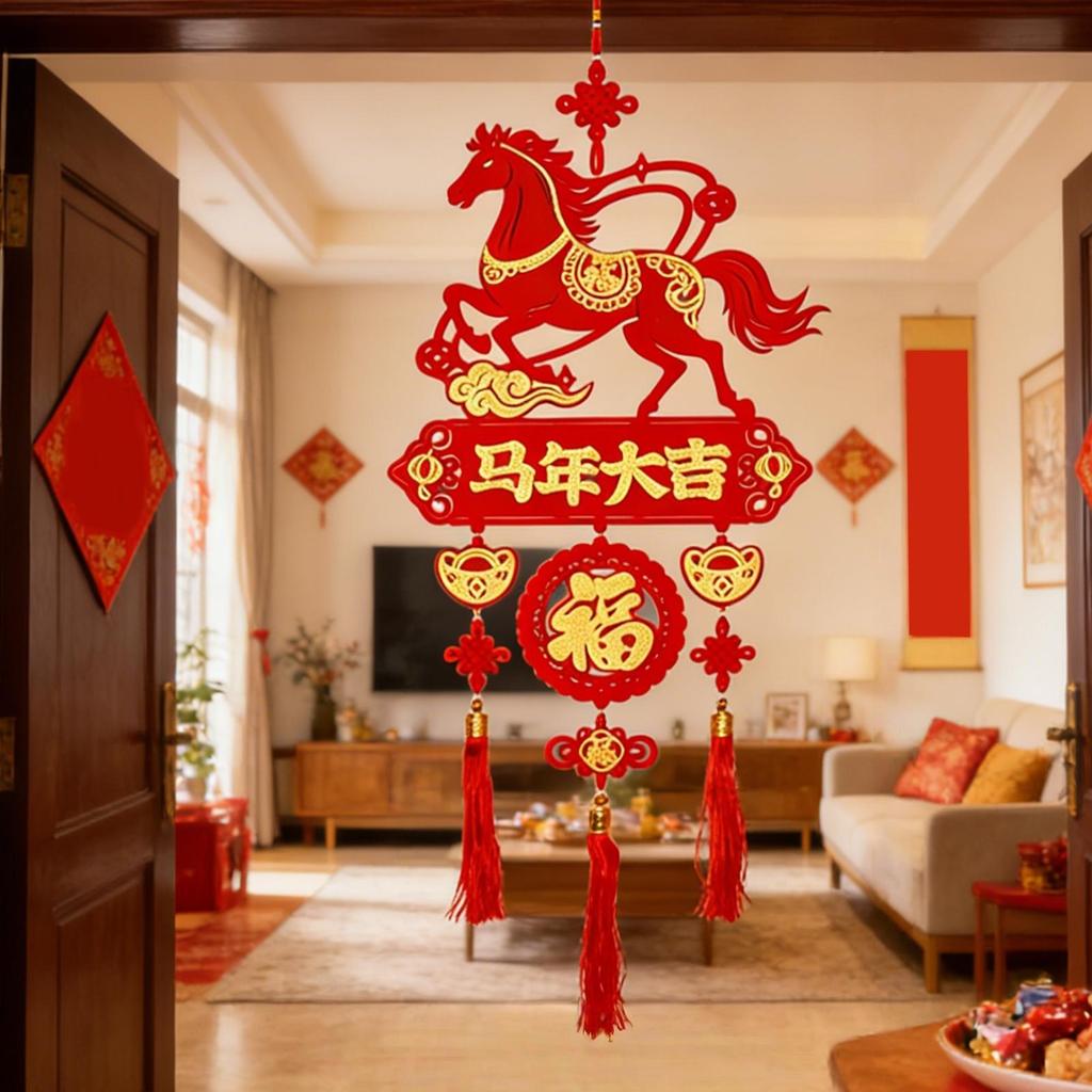 2026 Year Of The Horse Decoration Chinese New Year Decorations Blessing Horse Hanging Tassel Pendant for Spring Festival