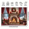 A Christmas fireplace background - soft scene with warm fire and wrapped gifts, suitable for general celebrations,no electricity
