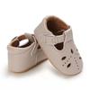Khaki 0-18M Baby Casual Shoes Infant Toddler Bowknot Non-slip Rubber Soft-Sole Flat PU First Walker Newborn Bow Decor Mary Janes
