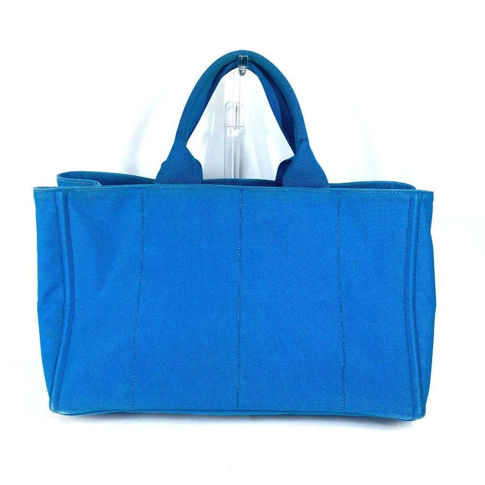 PRADA Canapa logo Bag Shoulder Bag Tote Bag Canvas blue/White