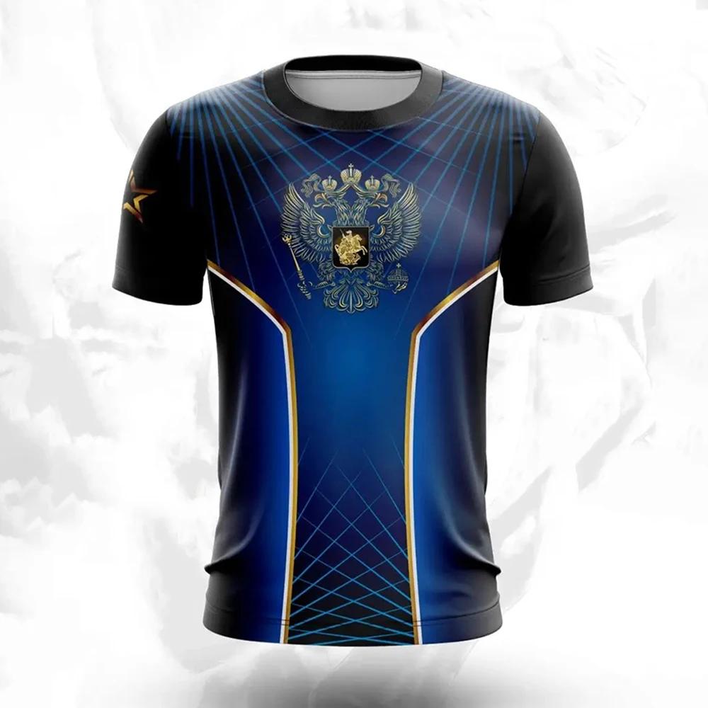 Summer Men's 3D Printed Crew Neck Football Training T-Shirt Outdoor Sports