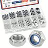 175pcs/Set Stainless Steel Locknuts & Hex Nuts Assortment Kit M3 M4 M5 M6 M8 M10 Sizes Metric Nylon Insert Lock & Hex Nut Set