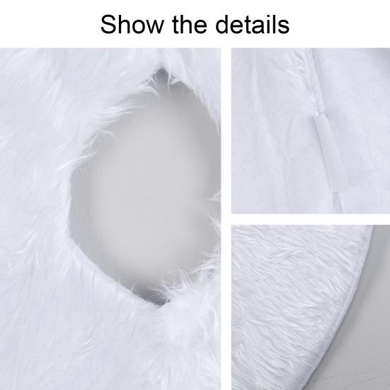 Christmas Tree Skirt 36/48/60 Inches White Christmas Tree Skirt Soft Fluffy Faux Fur Tree Skirt for Merry Christmas Party Supplies