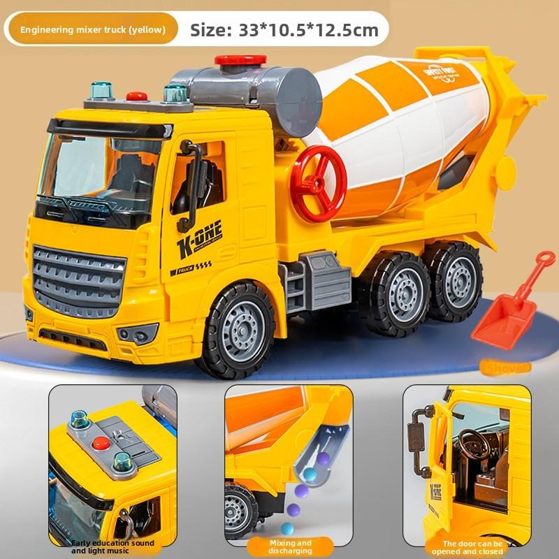 

Plastic Construction Vehicle Toy With Inertia Drive For Kids Age 3 And Up Yellow Light Sound Mixer