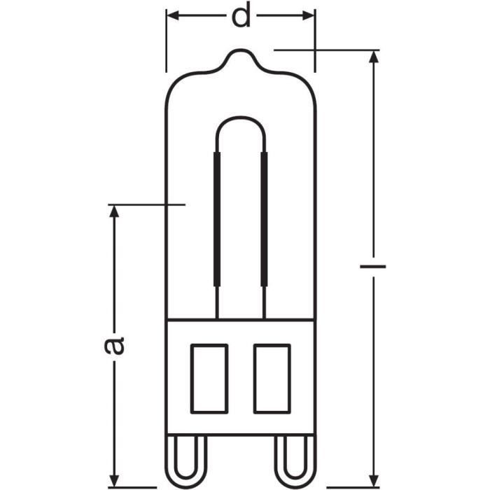 Ampoule halogène OSRAM BLI1 HALO SPSTAR CAPS 48W=60 G9 - Blanc chaud