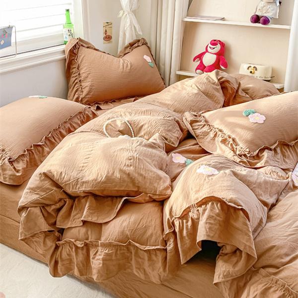 

Комплект постельного белья 2024 г., кружевное полотенце в корейском стиле с изображением принцессы, комплект из четырех предметов из хлопка с наволочкой и пододеяльником for 1.2m 3pcs