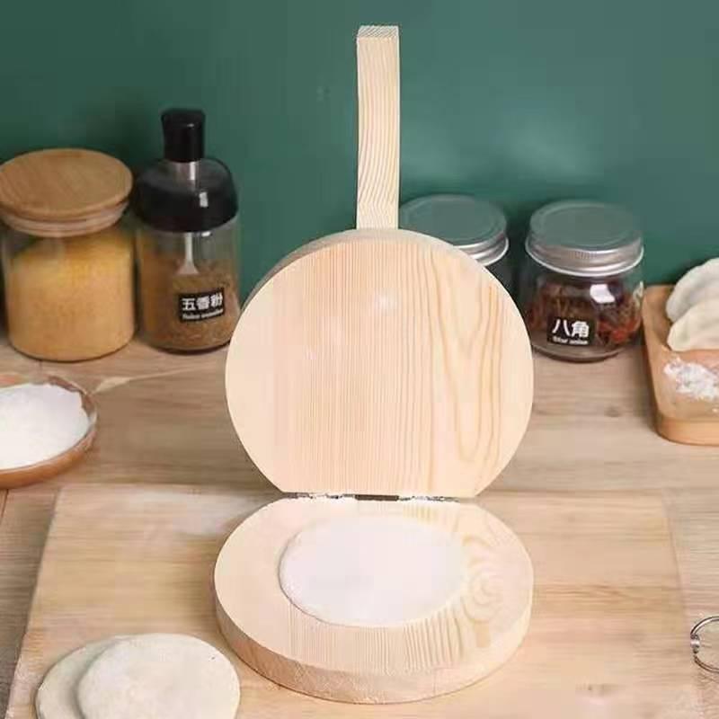Dumpling Dough Press Tool for Homemade Dumpling Skins Manual Wrapper Maker NonStick Wooden Mold Kitchen Accessories