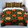 Orange and cream flowers. Bedding sets Duvet cover sets Duvet covers Pillowcases(1 * Duvet Cover 2 * Pillowcases without duvet insert)