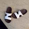 Sandali Donna 2025 Estate Bottone Quadrato Punta Tonda Estivi Ciabatte a Una Fascia Leggeri Comodi Casual Scarpe da Spiaggia